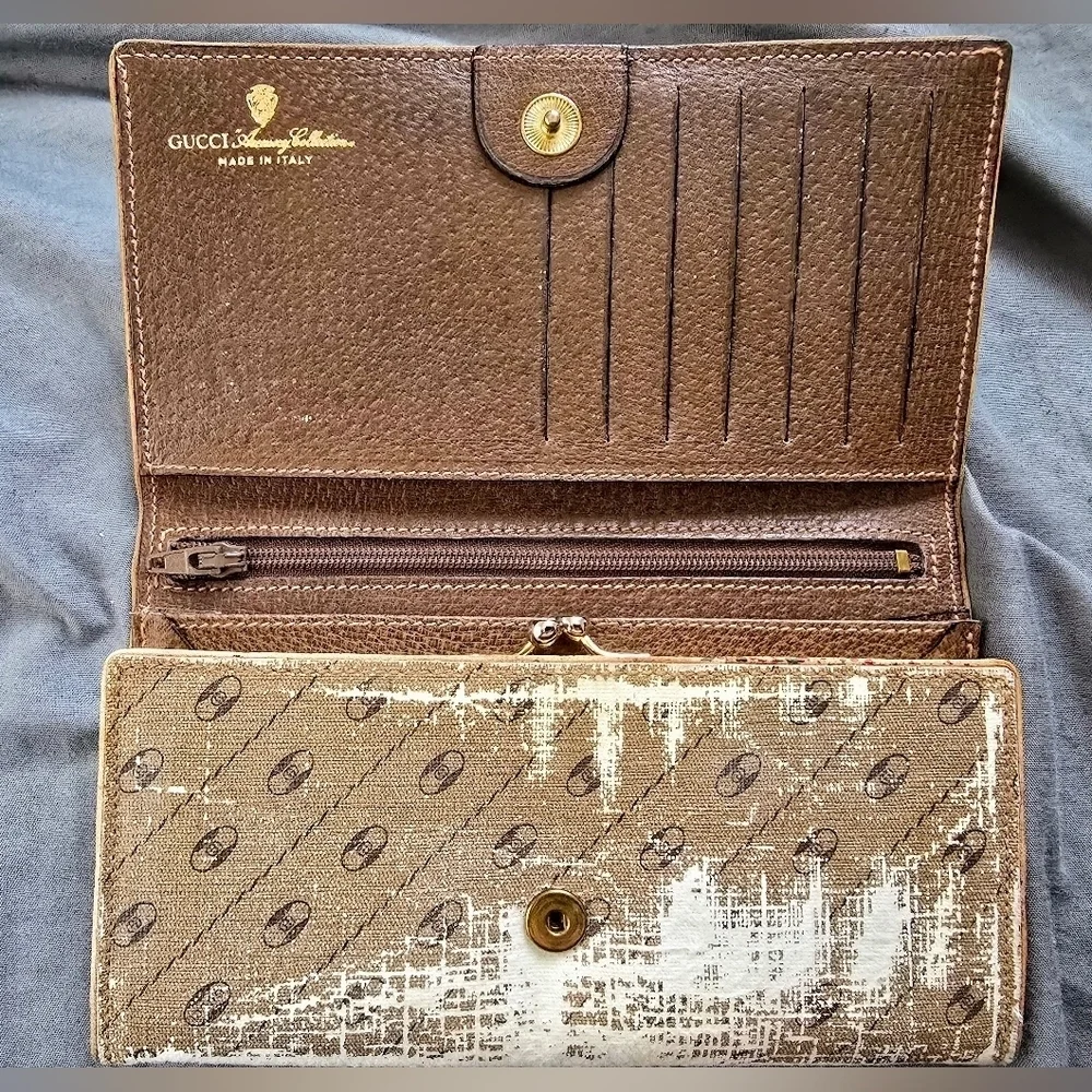 PROJECT - Vintage Gucci Canvas Wallet with Kisslock Coin Pouch